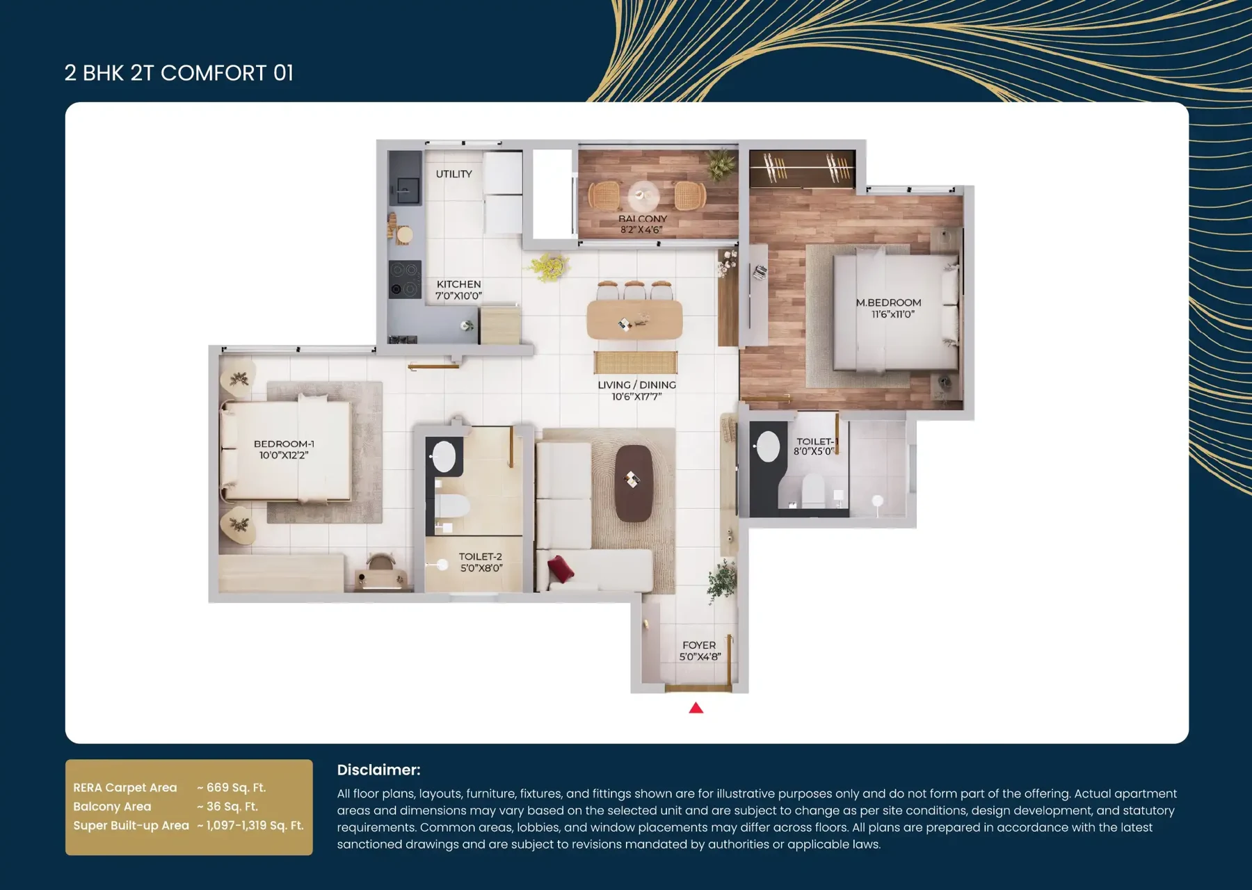 Selected developer-published Puravankara Northern Lights unit plan. Confirm the plan for your exact unit.