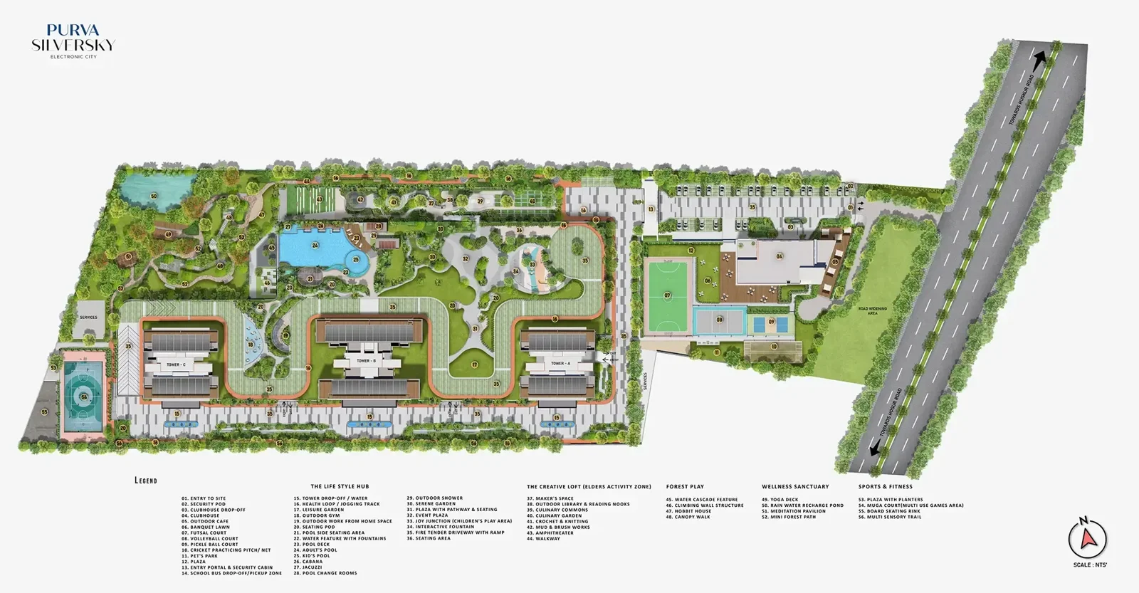 Purva Silversky developer master plan; a site layout rather than an individual apartment plan.